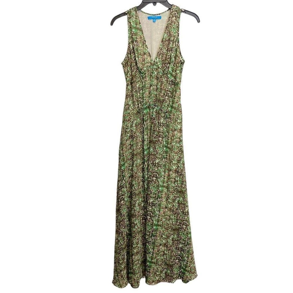 Women's Derek Lam Green XS Sleeveless Maxi Animal Print Dress